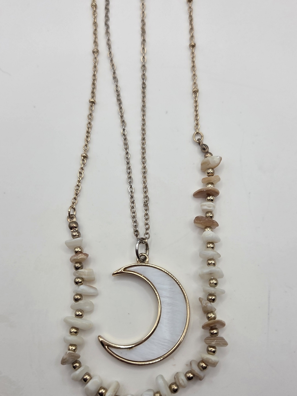 Park Lane layered moon necklace in gold
